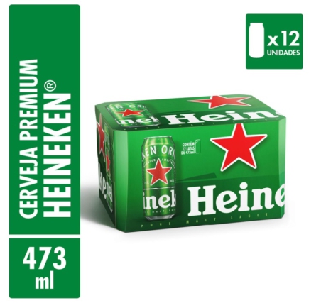 Heineken Latão 473ml Pack com 12 Unidades (preço unitário)